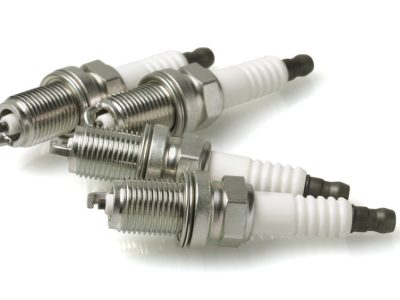 Spark Plugs on White Background